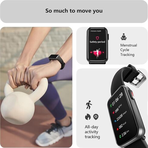 MorePro Fitness Tracker, Heart Rate Monitor Blood Pressure Activity Tracker with Blood Oxygen, IP68 Wateproof Sleep Tracker Sport Bracelet Pedometer Step Calories Smartwatch Women in Saudi Arabia