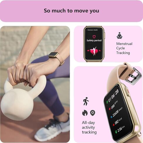 MorePro Fitness Tracker, Heart Rate Monitor Blood Pressure Activity Tracker with Blood Oxygen, IP68 Wateproof Sleep Tracker Sport Bracelet Pedometer Step Calories Smartwatch Women in Kuwait
