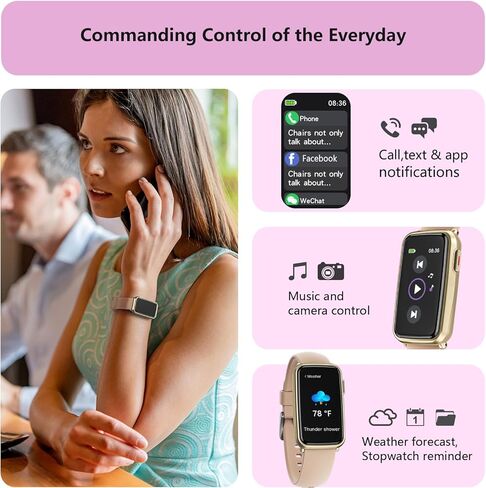 MorePro Fitness Tracker, Heart Rate Monitor Blood Pressure Activity Tracker with Blood Oxygen, IP68 Wateproof Sleep Tracker Sport Bracelet Pedometer Step Calories Smartwatch Women in Kuwait