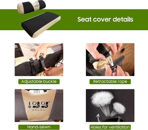 أغطية مقاعد عربة الجولف العالمية تناسب عربة الجولف القديمة، مادة متينة قابلة للتنفس تناسب مثل القفازات لسيارة EZGO TXT RXV Club Car DS، سهلة التركيب in Kuwait