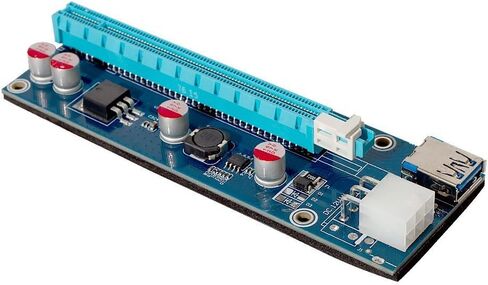 حزمة PCIe Riser 8، بطاقة محول GPU Riser، موسع PCI Express 1X إلى 16X، ملحق بطاقة رسومات التعدين USB 3.0، كابل طاقة 6pin MOLEX إلى SATA لجهاز Ethereum Bitcoin Litecoin in Kuwait