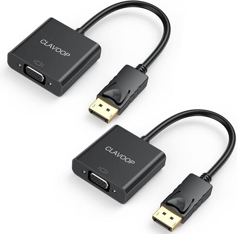 محول DisplayPort إلى VGA 2 حزمة، منفذ عرض DP إلى محول VGA 1080P محول ذكر إلى موصل أنثى لمنفذ DP لسطح المكتب والكمبيوتر المحمول والشاشة والكمبيوتر الشخصي والتلفزيون عالي الدقة in Kuwait