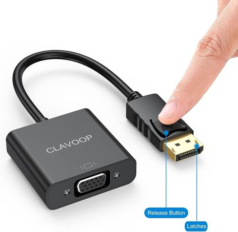 محول DisplayPort إلى VGA 2 حزمة، منفذ عرض DP إلى محول VGA 1080P محول ذكر إلى موصل أنثى لمنفذ DP لسطح المكتب والكمبيوتر المحمول والشاشة والكمبيوتر الشخصي والتلفزيون عالي الدقة in Kuwait