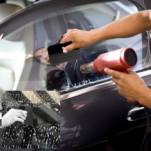 3 Sizes Magnet PPF Film Squeegee Kit,TPU Rubber Small Squeegee,Car Windshield Squeegee,Decal Applicator Tool,Vinyl Wrap Scraper and Cars Window Tint Tool for Cars(Black) in Kuwait