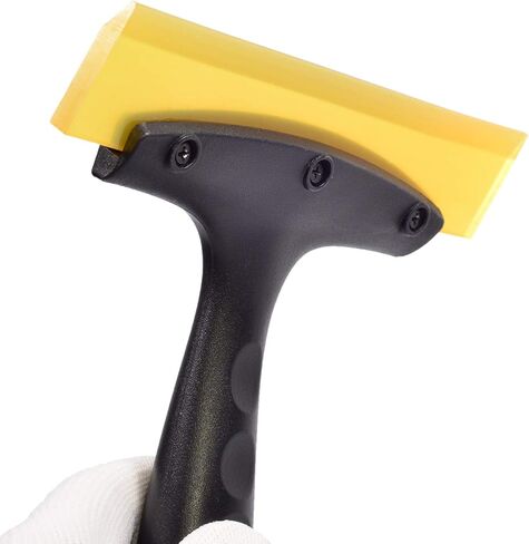 ممسحة مطاطية لنافذة السيارة، مكشطة شفرة مياه صلبة مقاس 5.5 بوصة للمرآة، غلاف الفينيل، الصبغة، الزجاج، الحمام، الدش، أصفر in Kuwait