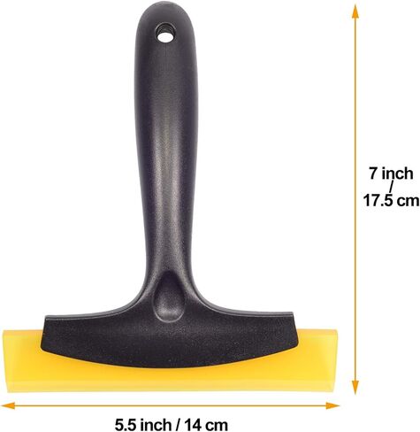 ممسحة مطاطية لنافذة السيارة، مكشطة شفرة مياه صلبة مقاس 5.5 بوصة للمرآة، غلاف الفينيل، الصبغة، الزجاج، الحمام، الدش، أصفر in Kuwait