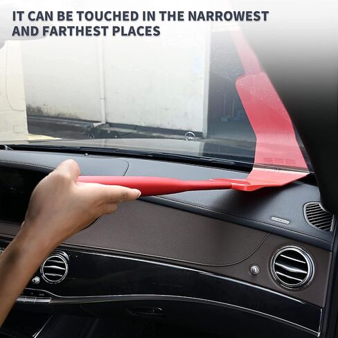 NEWISHTOOL Window Tint Tools Red Automotive Bulldozer Squeegee with PTFE Tape and Detachable 38cm Long Metal Handle, Tint Squeegee for Windshield & Rear Glass Cleaning Water Removal/Film Installing in Saudi Arabia