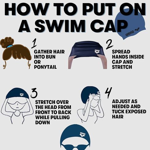 Arena Sirene Molded Silicone Swim Cap for Women Swimming Super Stretchy Durable Bathing Cap for Long Hair Tight Fit, One Size in Saudi Arabia
