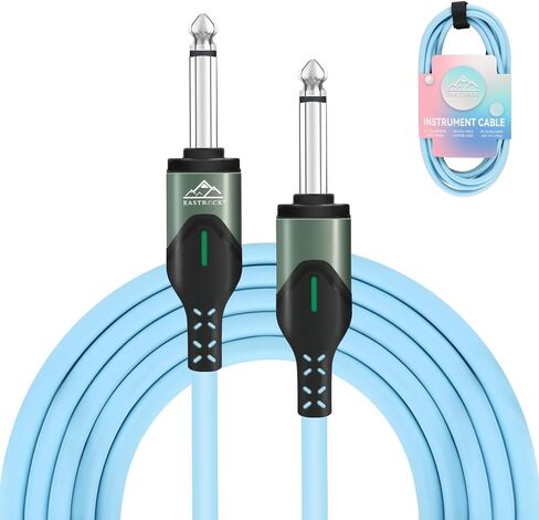 EASTROCK 1/4 Inch TRS Guitar Instrument Cable 10 Ft Straight to Straight Guitar Cord for Electric Guitar, Bass, AMP, Keyboard, Speaker, Mixer(10 Foot Black) in Saudi Arabia