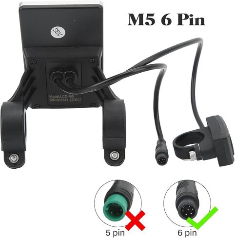 شاشة عرض Ebike، شاشة لوحة LCD 6 Pin E Scooter M5، 24V 36V 48V 60V شاشة محرك الدراجة الكهربائية المقاومة للماء، ملحقات الدراجة الكهربائية للدراجات الكهربائية ذات المقود 31.8 22.2 مم in Kuwait