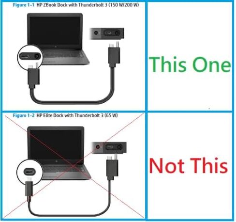 كابل كومبو TB3 Dock، سلك كابل Thunderbolt3 لـ G2 Dock G2 3TR38AA كابل قفص الاتهام متوافق مع 3XB96UT 3Xb96aa in Kuwait