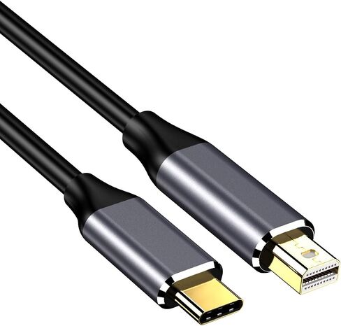 كابل USB C (المصدر) إلى Mini Displayport، 4K@60 هرتز 6 أقدام USB من النوع C (Thunderbolt 3) إلى كابل تحويل فيديو Mini DP يدعم وضع النسخ المتطابق للشاشة ووضع التمديد (أسود 6 أقدام) in Kuwait