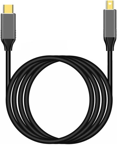 كابل USB C (المصدر) إلى Mini Displayport، 4K@60 هرتز 6 أقدام USB من النوع C (Thunderbolt 3) إلى كابل تحويل فيديو Mini DP يدعم وضع النسخ المتطابق للشاشة ووضع التمديد (أسود 6 أقدام) in Kuwait