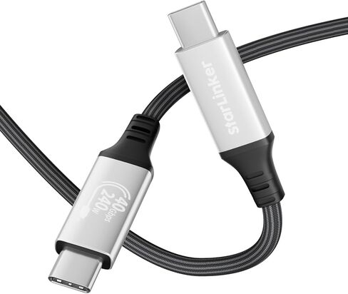 كابل StarLinker USB4 بطول 6.6 أقدام (2 متر)، يدعم Thunderbolt 4، شاشة 8K HD، نقل بيانات بسرعة 40 جيجابت في الثانية، كابل شحن USB C إلى USB C بقدرة 240 وات، لأجهزة الكمبيوتر المحمول من النوع C، المحور، الإرساء، والمزيد (6.6 قدم) in Saudi Arabia