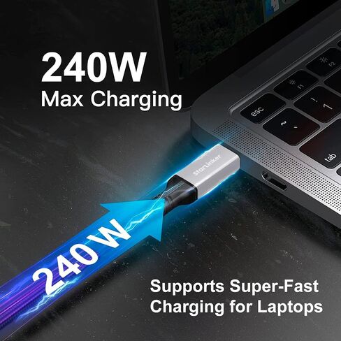 كابل StarLinker USB4 بطول 6.6 أقدام (2 متر)، يدعم Thunderbolt 4، شاشة 8K HD، نقل بيانات بسرعة 40 جيجابت في الثانية، كابل شحن USB C إلى USB C بقدرة 240 وات، لأجهزة الكمبيوتر المحمول من النوع C، المحور، الإرساء، والمزيد (6.6 قدم) in Saudi Arabia