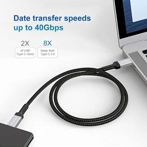 كابل StarLinker USB4 بطول 6.6 أقدام (2 متر)، يدعم Thunderbolt 4، شاشة 8K HD، نقل بيانات بسرعة 40 جيجابت في الثانية، كابل شحن USB C إلى USB C بقدرة 240 وات، لأجهزة الكمبيوتر المحمول من النوع C، المحور، الإرساء، والمزيد (6.6 قدم) in Saudi Arabia
