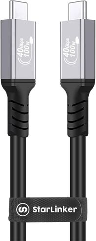 كابل StarLinker USB4 بطول 6.6 أقدام (2 متر)، يدعم Thunderbolt 4، شاشة 8K HD، نقل بيانات بسرعة 40 جيجابت في الثانية، كابل شحن USB C إلى USB C بقدرة 240 وات، لأجهزة الكمبيوتر المحمول من النوع C، المحور، الإرساء، والمزيد (6.6 قدم) in Saudi Arabia