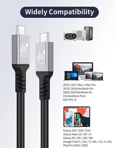 كابل StarLinker USB4 بطول 6.6 أقدام (2 متر)، يدعم Thunderbolt 4، شاشة 8K HD، نقل بيانات بسرعة 40 جيجابت في الثانية، كابل شحن USB C إلى USB C بقدرة 240 وات، لأجهزة الكمبيوتر المحمول من النوع C، المحور، الإرساء، والمزيد (6.6 قدم) in Saudi Arabia