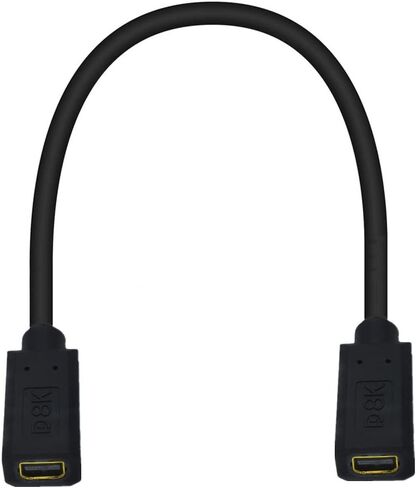 كابل Qaoquda 8K Mini DisplayPort، سلك توصيل Mini DP أنثى إلى أنثى بطول 1 قدم لأجهزة الكمبيوتر المحمول Mini DP PC/الكمبيوتر المحمول أو Thunderbolt 2 Mac PC (Mini DP أنثى إلى أنثى) in Kuwait