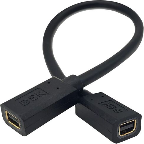 كابل Qaoquda 8K Mini DisplayPort، سلك توصيل Mini DP أنثى إلى أنثى بطول 1 قدم لأجهزة الكمبيوتر المحمول Mini DP PC/الكمبيوتر المحمول أو Thunderbolt 2 Mac PC (Mini DP أنثى إلى أنثى) in Kuwait