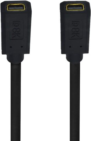 كابل Qaoquda 8K Mini DisplayPort، سلك توصيل Mini DP أنثى إلى أنثى بطول 1 قدم لأجهزة الكمبيوتر المحمول Mini DP PC/الكمبيوتر المحمول أو Thunderbolt 2 Mac PC (Mini DP أنثى إلى أنثى) in Kuwait