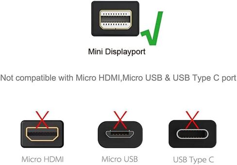 كابل Qaoquda 8K Mini DisplayPort، سلك توصيل Mini DP أنثى إلى أنثى بطول 1 قدم لأجهزة الكمبيوتر المحمول Mini DP PC/الكمبيوتر المحمول أو Thunderbolt 2 Mac PC (Mini DP أنثى إلى أنثى) in Kuwait