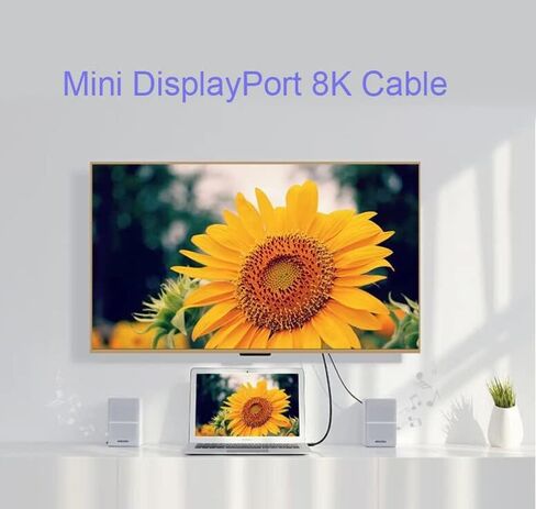 كابل Qaoquda 8K Mini DisplayPort، سلك توصيل Mini DP أنثى إلى أنثى بطول 1 قدم لأجهزة الكمبيوتر المحمول Mini DP PC/الكمبيوتر المحمول أو Thunderbolt 2 Mac PC (Mini DP أنثى إلى أنثى) in Kuwait