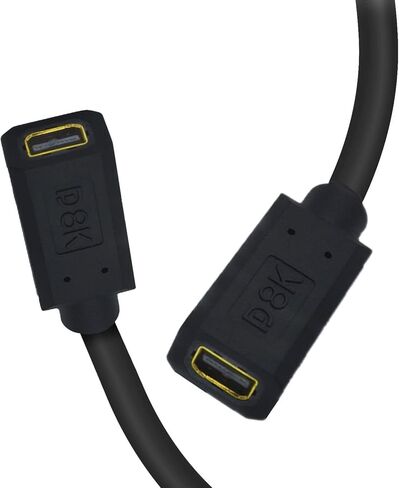 كابل Qaoquda 8K Mini DisplayPort، سلك توصيل Mini DP أنثى إلى أنثى بطول 1 قدم لأجهزة الكمبيوتر المحمول Mini DP PC/الكمبيوتر المحمول أو Thunderbolt 2 Mac PC (Mini DP أنثى إلى أنثى) in Kuwait