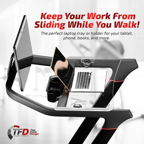 TFD صينية المداس 2.0 | متوافق مع Peloton Tread، صنع في الولايات المتحدة الأمريكية | حامل مرفقات مكتب المشي لأجهزة الكمبيوتر المحمول والكمبيوتر اللوحي والهاتف والكتب (شفاف) in Kuwait