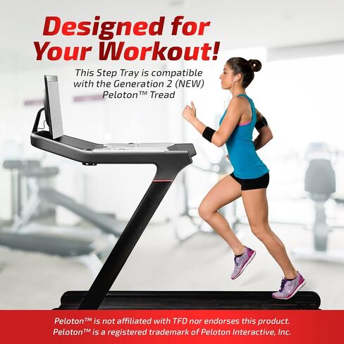 TFD صينية المداس 2.0 | متوافق مع Peloton Tread، صنع في الولايات المتحدة الأمريكية | حامل مرفقات مكتب المشي لأجهزة الكمبيوتر المحمول والكمبيوتر اللوحي والهاتف والكتب (شفاف) in Kuwait