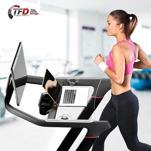 TFD صينية المداس 2.0 | متوافق مع Peloton Tread، صنع في الولايات المتحدة الأمريكية | حامل مرفقات مكتب المشي لأجهزة الكمبيوتر المحمول والكمبيوتر اللوحي والهاتف والكتب (شفاف) in Kuwait