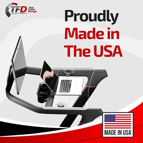 TFD صينية المداس 2.0 | متوافق مع Peloton Tread، صنع في الولايات المتحدة الأمريكية | حامل مرفقات مكتب المشي لأجهزة الكمبيوتر المحمول والكمبيوتر اللوحي والهاتف والكتب (شفاف) in Kuwait