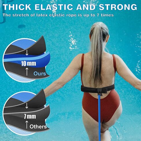 Swim Training Belts and Swim Cap, Swim Bungee Cords Resistance Bands Swim Tether Stationary Swimming, Swim Harness Static Swimming Belt in Saudi Arabia