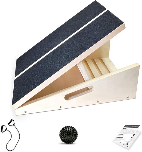 نقالة الساق المائلة - لوح مائل قابل للتعديل لنقالة العرقوب، لوح تمدد الساق غير قابل للانزلاق يتضمن كرة تدليك شائكة لصحة القدم وأنبوب مقاومة التمدد لالتهاب اللفافة الأخمصية in Kuwait