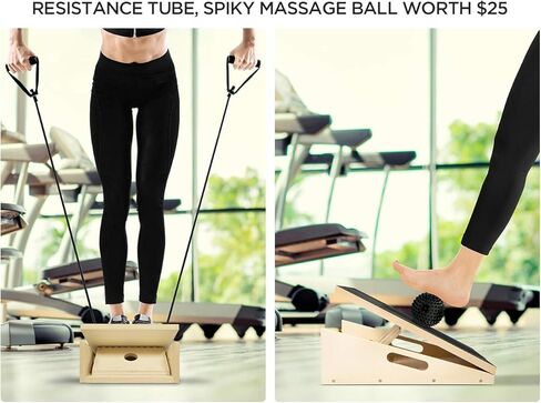 نقالة الساق المائلة - لوح مائل قابل للتعديل لنقالة العرقوب، لوح تمدد الساق غير قابل للانزلاق يتضمن كرة تدليك شائكة لصحة القدم وأنبوب مقاومة التمدد لالتهاب اللفافة الأخمصية in Kuwait