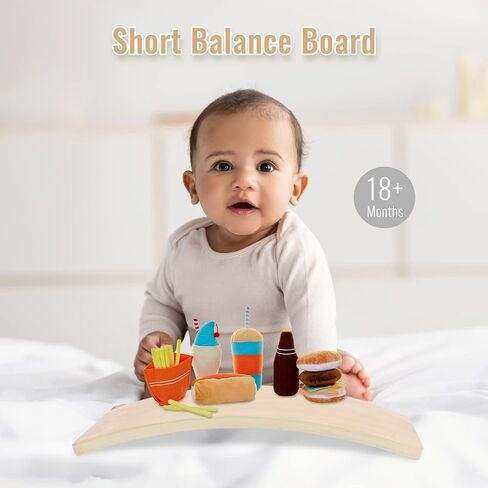 Asweets Wooden Wobble Balance Board Kids Rocker Board Natural Wood Toddler Balance Board Open Ended Learning Toy for Easy Storage in Kuwait