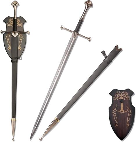 Elendil Scripture Version, Narsl Stainless Steel Blade Cosplay Sword,Medieval Sword with Plaque，Used for Collection and Role Playing in Kuwait