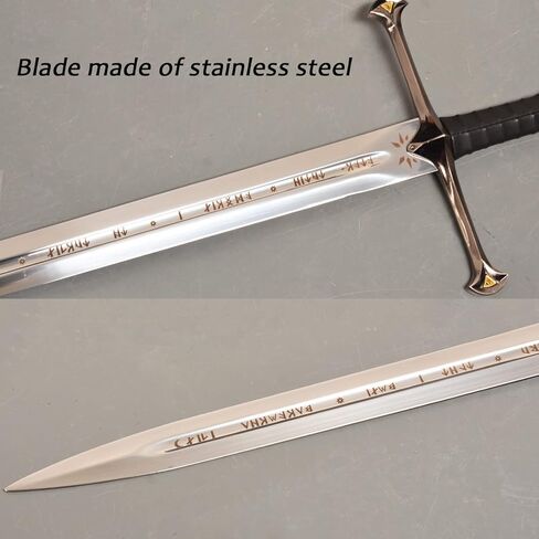 Elendil Scripture Version, Narsl Stainless Steel Blade Cosplay Sword,Medieval Sword with Plaque，Used for Collection and Role Playing in Kuwait