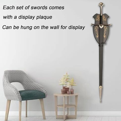 Elendil Scripture Version, Narsl Stainless Steel Blade Cosplay Sword,Medieval Sword with Plaque，Used for Collection and Role Playing in Kuwait