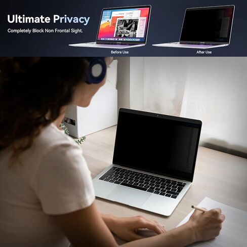 شاشة الخصوصية MacBook Pro 13 بوصة (2012-2015)، فلتر خصوصية مغناطيسي قابل للإزالة ومضاد للوهج مع غطاء كاميرا، واقي شاشة كمبيوتر محمول أسود مضاد للتجسس لجهاز Mac 13In (A1278، A1425، A1502) in Kuwait