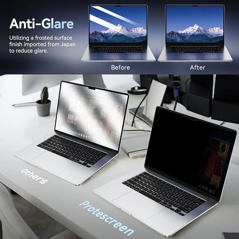 شاشة الخصوصية MacBook Pro 13 بوصة (2012-2015)، فلتر خصوصية مغناطيسي قابل للإزالة ومضاد للوهج مع غطاء كاميرا، واقي شاشة كمبيوتر محمول أسود مضاد للتجسس لجهاز Mac 13In (A1278، A1425، A1502) in Kuwait