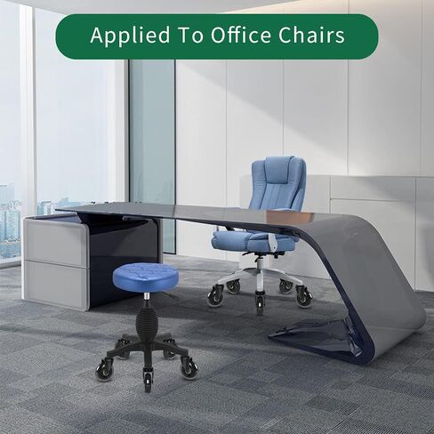 3 Inch Office Chair Wheels with Threaded Stem 3/8"-18UNC (Set of 5), Screw in Heavy Duty Rubber Caster Wheels, Safe for Wood Floor, Tile and Carpets in Kuwait