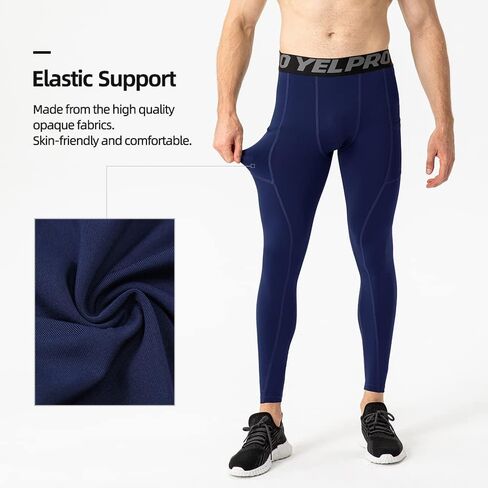 بنطال ضغط للرجال، سروال رياضي بطبقة أساسية، ملابس داخلية ضيقة للجري وتمارين كرة السلة in Kuwait