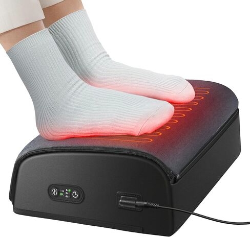 Comfier Foot Warmer &Heated Foot Rest for Under Desk,Adjustable Ergonomic Foot Stand for Back&Leg Pain Relief,Gaming Foot Stool for Office&Computer Chair,Support Foot Cushion for Office &Home,Gift in Kuwait