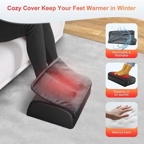 Comfier Foot Warmer &Heated Foot Rest for Under Desk,Adjustable Ergonomic Foot Stand for Back&Leg Pain Relief,Gaming Foot Stool for Office&Computer Chair,Support Foot Cushion for Office &Home,Gift in Kuwait