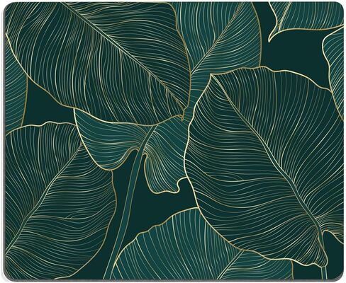 Computer Mouse Pads with Tropical Leaves Design, Square Waterproof Non-Slip Rubber Base Mouse Mat for Office Laptop in Saudi Arabia