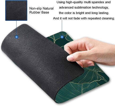 Computer Mouse Pads with Tropical Leaves Design, Square Waterproof Non-Slip Rubber Base Mouse Mat for Office Laptop in Saudi Arabia