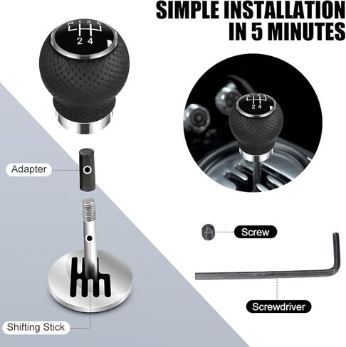 Universal Shift Knob 5 Speed Manual Gearbox Shift Knobs Fit for Most Car Transport Vehicles（Black Line） in Kuwait
