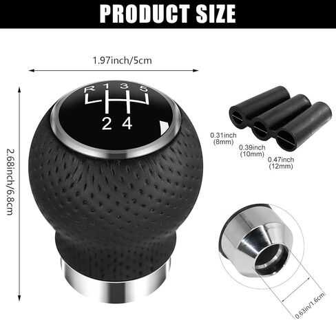 Universal Shift Knob 5 Speed Manual Gearbox Shift Knobs Fit for Most Car Transport Vehicles（Black Line） in Kuwait