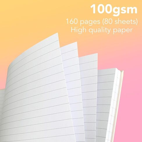 Pink Green Aesthetic Hardcover Notebooks for Work, A5 size 5.8 x 8.3 inch, Cute Notebooks for School 4 Pack, Retro Notebooks College Ruled, Cute Spiral Journal for Women, Kids Back to School Notebook in Saudi Arabia